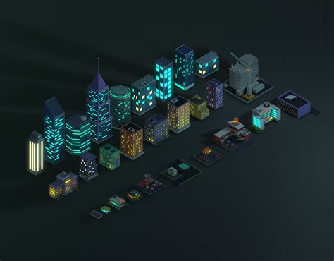 Ultimate Low Poly City Night Pack 1 by AntonMoek | 3DOcean