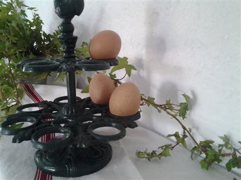 French Vintage Green Cast Iron Egg Holder..chicken - Etsy