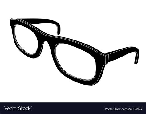 Glasses black flat icon side view Royalty Free Vector Image