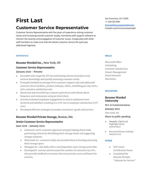 14 Customer Service Resume Examples for 2023 | Resume Worded