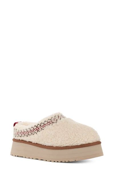 Ugg Tazz Shearling Braided Flatform Slippers In Beige | ModeSens