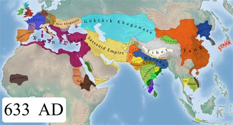 Map of the eastern hemisphere in 633 ad – Artofit