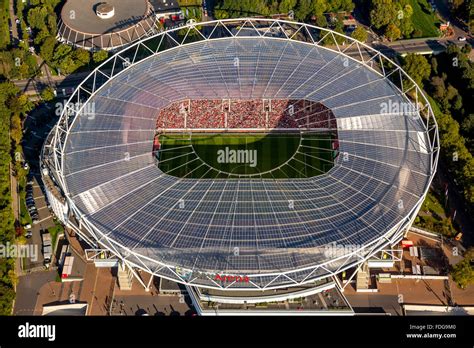 Aerial view, Bayer 04 Leverkusen, BayArena, the stadium of the football ...