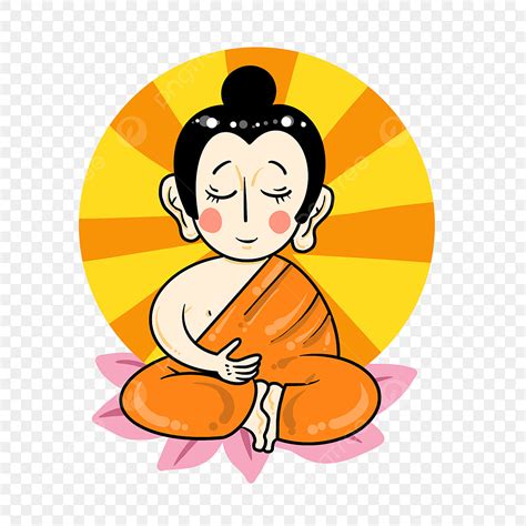 Cartoon Cute Little Buddha, Buddha Statue, Buddhas Birthday, Cartoon ...