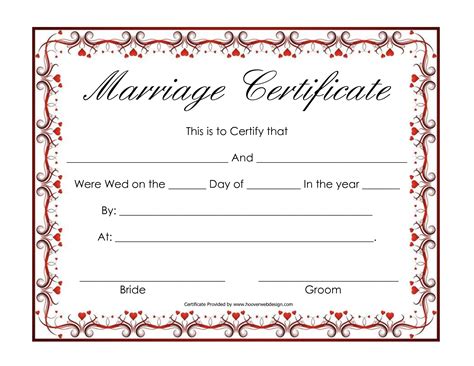 Fake Marriage Certificate Printable Free - Free Printable