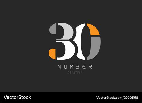 Number 30 thirty for company logo icon design Vector Image