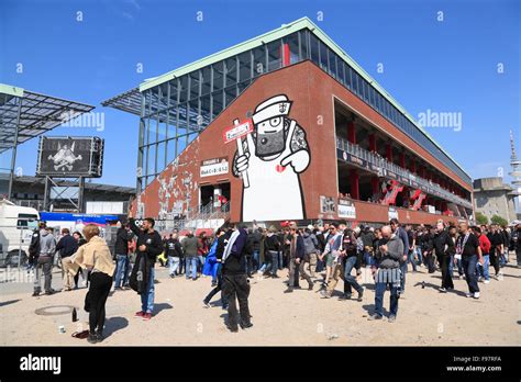 Fans of FC St. Pauli football club at Millerntor Stadium, St.Pauli ...