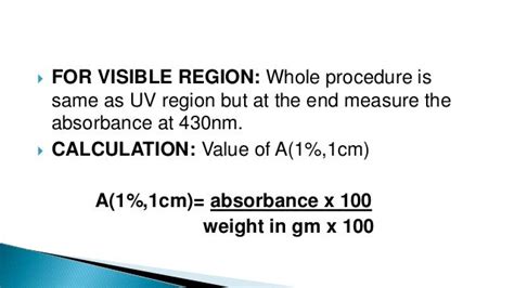 Calibration of uv visible spectrophotometer