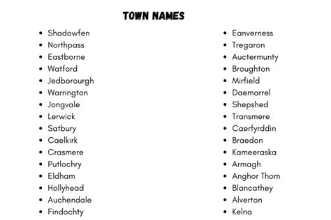 Town Names: 200+ Fantasy And Cool Names For Your Town | Writing ...