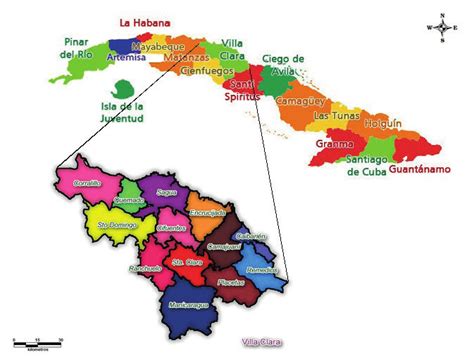 Mapa político administrativo de Cuba y la provincia Villa Clara ...