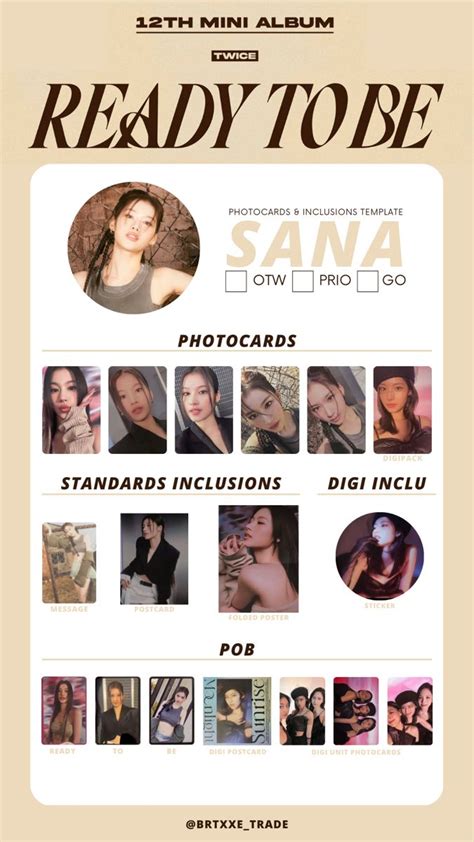 TWICE Sana Photocards Template | DIY Stationery