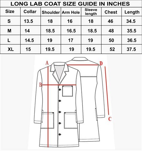 Lab Coat Size Chart | ubicaciondepersonas.cdmx.gob.mx