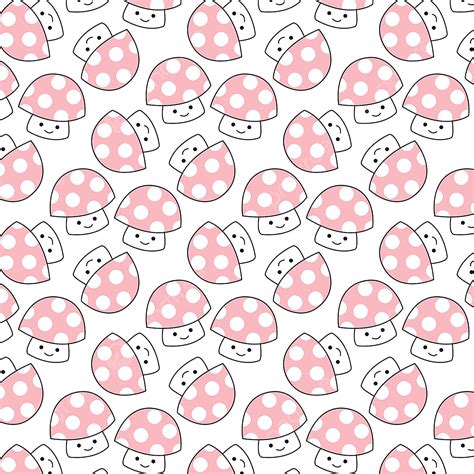 Cute Mushroom Vector Art PNG, Cute Mushroom Pattern Vector, Cute ...