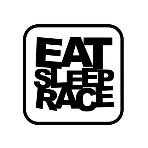 14CM*14CM Funny Eat Sleep Race Car styling Vinyl Car Sticker Motorcycle ...