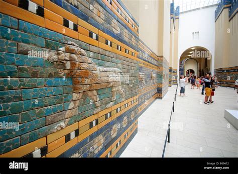 Germany, Berlin, Pergamon Museum, Lion from Ishtar Gate of the Ancient ...