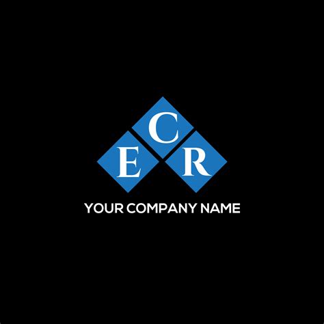 ECR letter logo design on BLACK background. ECR creative initials ...