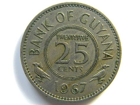 25 CENTS GUYANA COIN 1967 J 103