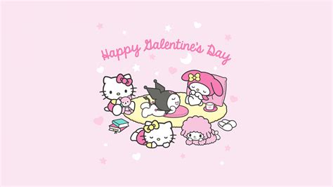 Happy Valentine's Day Wallpaper 4K, Hello kitties, Kuromi