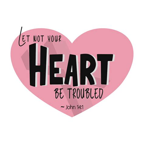 Let Not Your Heart Be Troubled - Pink Heart Digital Art by Bob Pardue ...