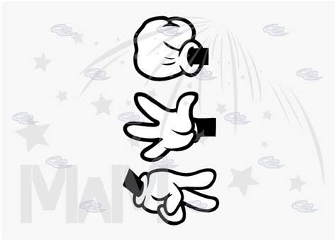 Mickey Mouse Hand Clipart Black And White Download - Mickey Rock Paper ...