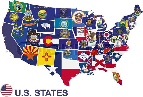 Us Map With State Flags