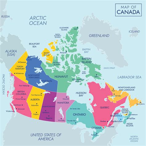 Map of Canada With Regions Name 22095904 Vector Art at Vecteezy