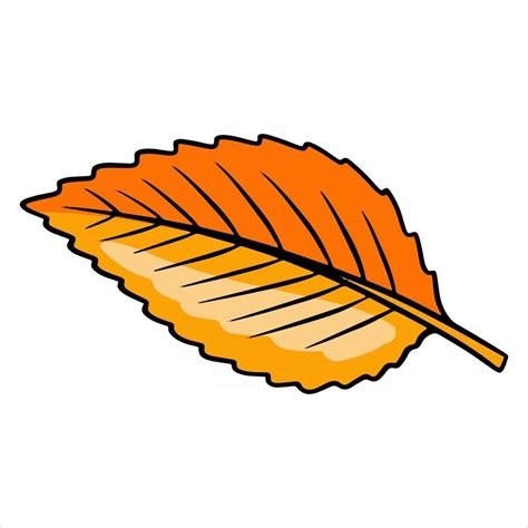 Carved autumn leaf. Nature bright leaves of trees. Cartoon style ...