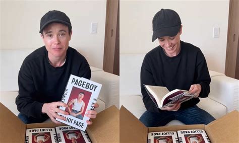 Elliot Page radiates trans joy while unboxing his memoir Pageboy