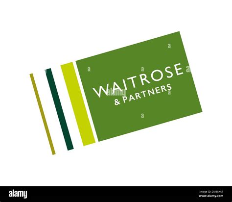 Waitrose & Partners, rotated logo, white background Stock Photo - Alamy