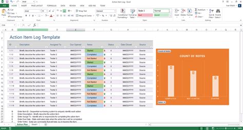 Action Item Log – MS Excel/Word – Software Testing Templates