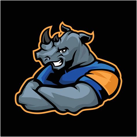 Confident Rhino Mascot Logo for Sports and Corporate Brands 21672557 ...