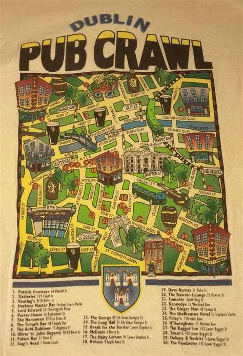 Irish Pub: #Irish #Pub ~ Vintage Dublin Pub Crawl Map. | Dublin pubs ...