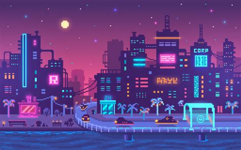 8 Bit City Wallpaper