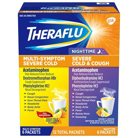 Theraflu MultiSymptom Severe Cold Relief Medicine/Nighttime Severe Cold ...