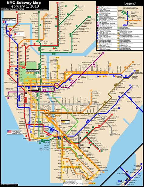 nycsubway.org: New York City Subway Route Map by Michael Calcagno