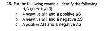 Solved For the following example, identify the following: | Chegg.com