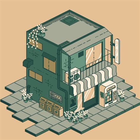 isometric shop pixel art in 2023 | Isometric art, Cool pixel art, Pixel ...