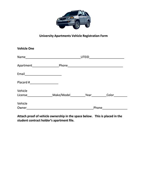 Apartment Vehicle Registration Form - Fill Online, Printable, Fillable ...