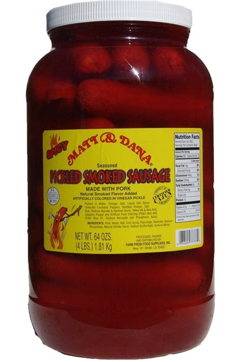 Pickled Smoked Sausage - Gallon | www.pickledstore.com