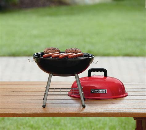 BBQ Pro 14" Tabletop Charcoal Grill - Red