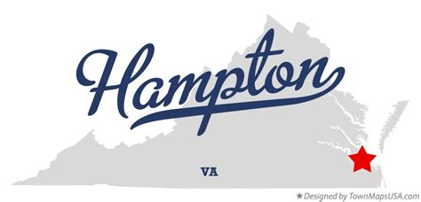 Map of Hampton, VA, Virginia