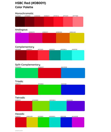 HSBC Red color palettes and color scheme combinations - colorxs.com