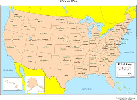 Map Of The United States Of America Labeled