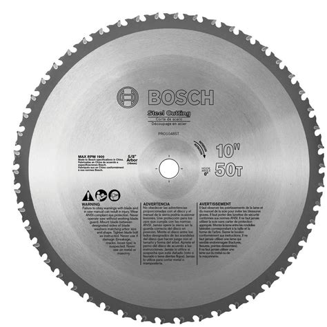 Bosch 10 in. Ferrous Metal Cutting Circular Saw Blade-PRO1048St - The ...