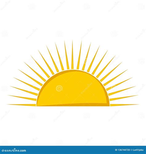 Isolated half sun icon stock vector. Illustration of orange - 136744720