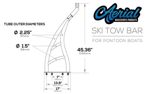 Ski Tow Bar for Pontoon Boat Swim Platforms