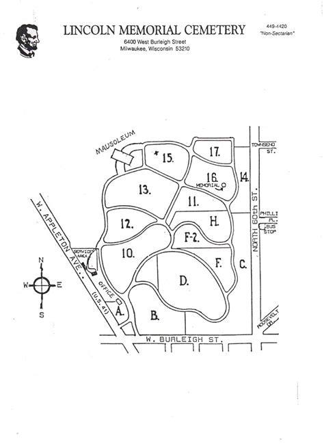 Lincoln Memorial Cemetery, Burials, Interments Map of Cemetery ...