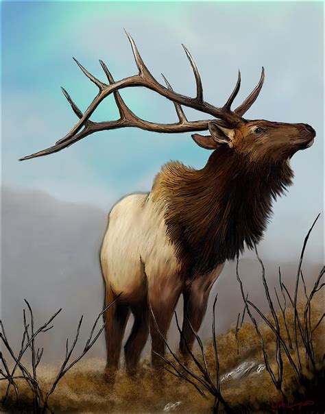 Proud Elk Painting by Dale Cogan