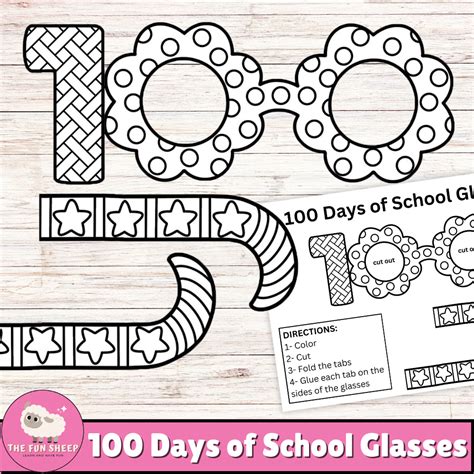 100 Days of School Glasses Craft | 100 Days at School Eyeglasses ...