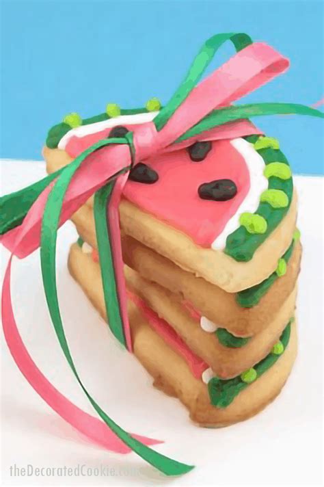 Watermelon cookies for summer | the decorated cookie